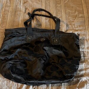 Coach Black Signature Tote Bag